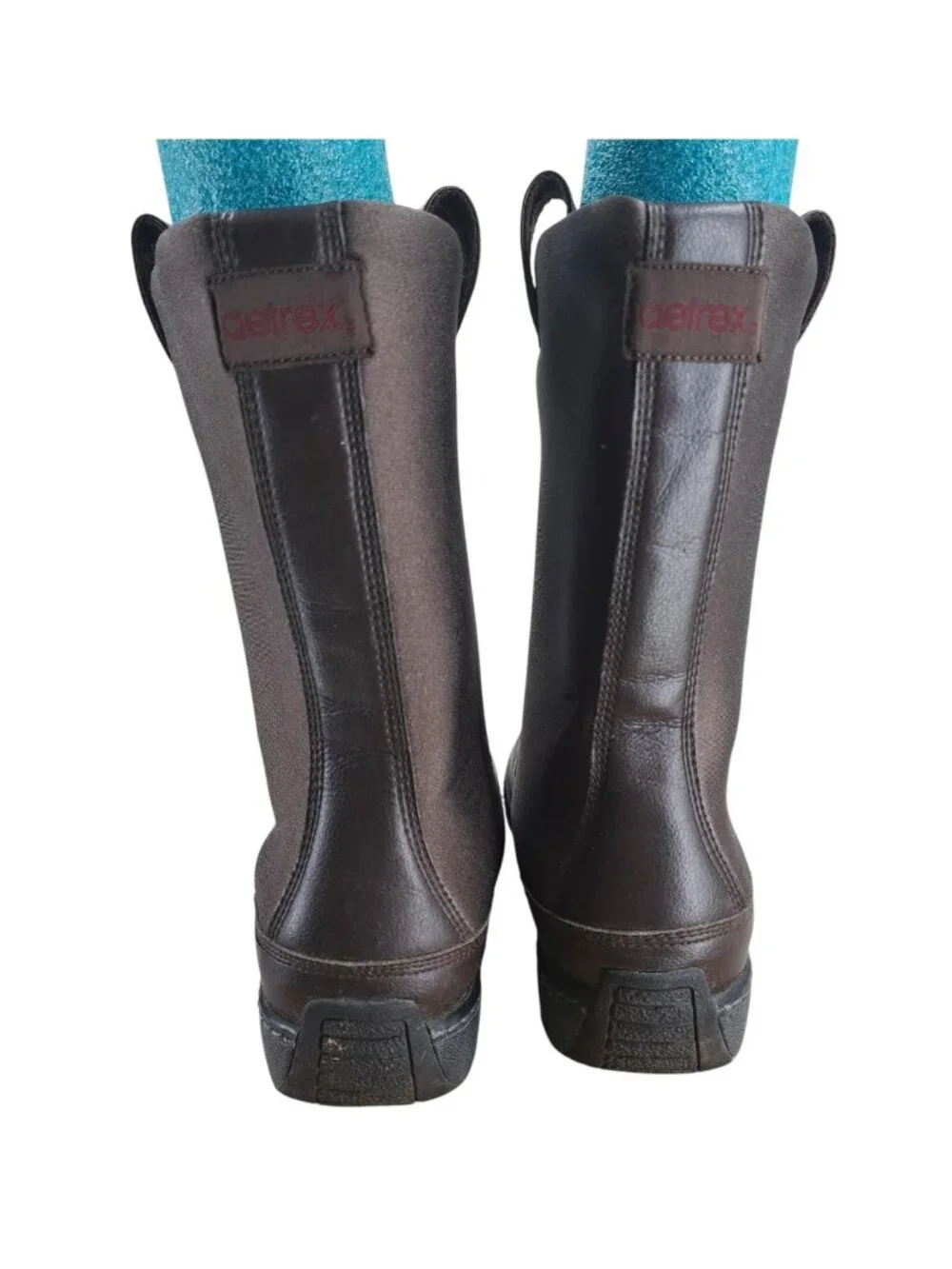 Aetrex Berries Brown Neoprene Pull On Mid Calf Waterproof Boots Size 41 US 9